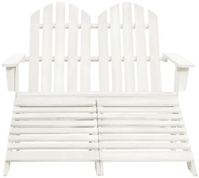 vidaXL kétszemélyes fehér fenyőfa kerti adirondack szék és zsámoly