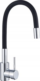 Álló konyhai csaptelep flexibilis kifolyócsővel fekete króm