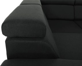 Ülőgarnitúra, sötétszürke, jobbos kivitel, SEGORIA ROH U