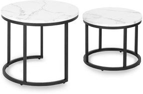 Dohányzóasztal Szett Fehér Márvány DAFNE