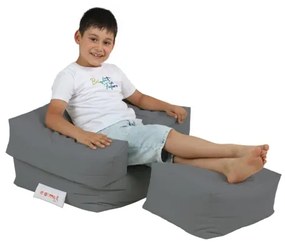 Babzsák lábtartóval 65x40 cm szürke