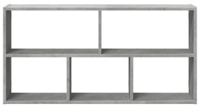 betonszürke szerelt fa fali polc 100 x 25 x 50 cm