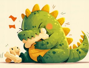 Poszter 65x50cm Bájos dinoszaurusz