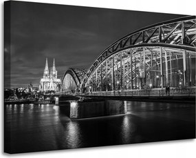 Vászonkép Németország Híd fekete-fehér 90X60