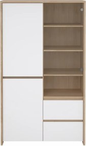 Vitrin, hickory tölgy/extra magasfényű fehér, NEXT 50317