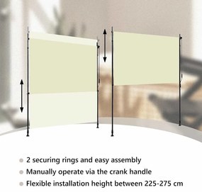 krémszínű kültéri roló 200 x 270 cm