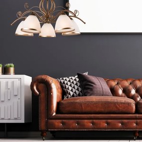 Brilagi - LED Csillár láncon ANTICO 5xE27/60W/230V bronz patina