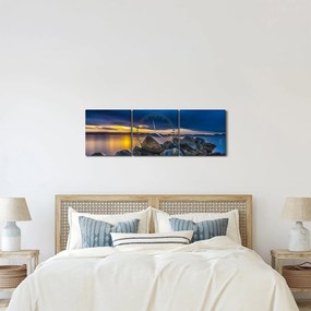 Kép - Felhők a víz felett (órával) (90x30 cm)