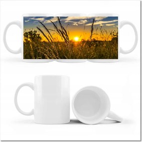 Fotó bögre Naplemente a füvek között