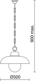Novolux ANECY 670B-G05X1A-33 Függőlámpa 1x42W/E27 IP44