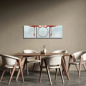 Két flamingó képe (órával) (90x30 cm)