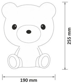 LED Szabályozható gyerek éjjeli lámpa 2,5W/230V fehér medve