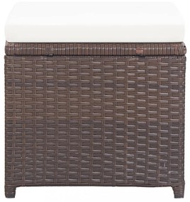 2 db barna polyrattan kerti ülőke párnával