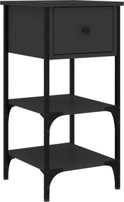 vidaXL fekete szerelt fa éjjeliszekrény 34x36x70 cm
