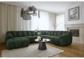 Sötétzöld sarokkanapé (jobb oldali-U alakú) Shell – Miuform
