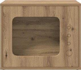 vidaXL Macska Ház Művészi tölgy 51 x 30 x 42,5 cm Faanyag