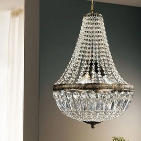 Orion HL 6-1497/3 - Kristály csillár láncon ARILA 3xE27/60W/230V barna/patinás