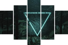 Kép - Neon háromszög a dzsungelben (150x105 cm)