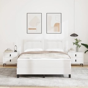 Boxspringágy Matracokkal Fehér 160 x 200 cm, Műbőr
