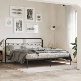 fekete fém fejtámla 183 cm