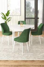 Rox étkezőgarnitúra, fehér-khaki, 90 cm