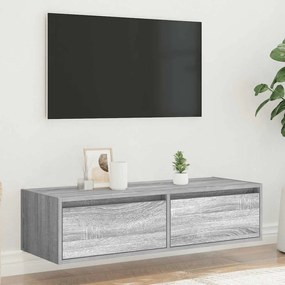 TV szekrény LED világítással szürke sonoma 100X35,5x25 cm