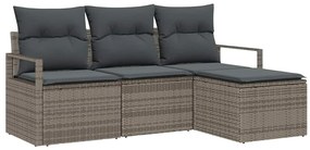 vidaXL Kanapé Szett 4 pcs Szürke polirattan