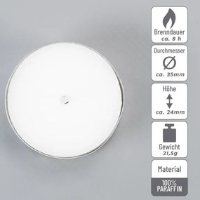 Fehér teás gyertyák illatmentesek 8 óra égési idő 600 db