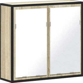 vidaXL sonoma tölgyfa fürdőszobai tükrös szekrény 65 x 20 x 60 cm