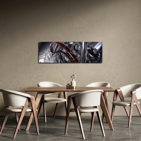 Szürke absztrakció kép (órával) (90x30 cm)