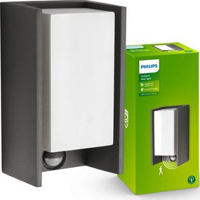 LED-es kerti lámpa Homlokzati fali lámpa 6W mozgásérzékelő Pir Bridge Philips