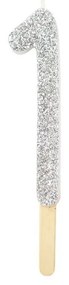 PME glitter gyertya, ezüst, 1