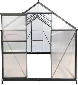 Furnigo Kerti üvegház 380x190x195 cm + alap - fekete