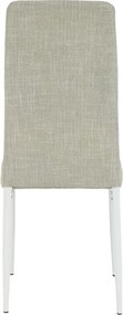 Étkezőszék, bézs szövet/fehér fém, COLETA NOVA
