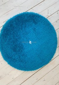 Puffy shaggy kerek szőnyeg Kék (blue) 160x160