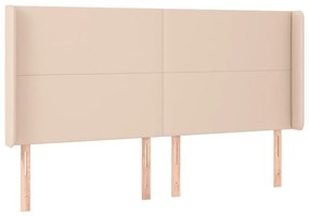 kávészínű műbőr LED-es fejtámla 163x16x118/128 cm