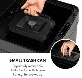 Klarstein Touchless Black Stainless Steel, szemetesláda, érzékelő, 72 l, fekete