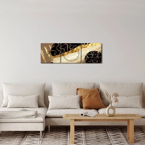 Kép - Absztrakció aranybarna N⁰3 (órával) (90x30 cm)
