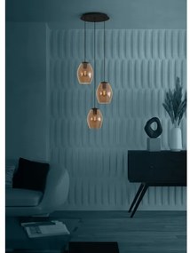 Eglo 390161 - Csillár zsinóron ESTANYS 3xE27/40W/230V barna