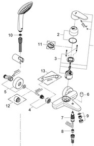 GROHE 33395002 - EURODISC COSMOPOLITAN kádcsaptelep, fényes króm