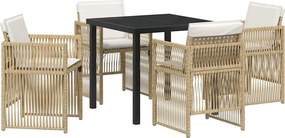 vidaXL Kert étkező szett 5 pcs Bézs Porszórt acél