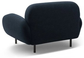 Sötétkék buklé fotel Poppy – Micadoni
