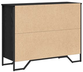 Oldalszekrény Fekete tölgy 97x32.5x74.5 cm Engineered Wood