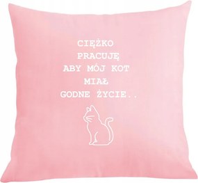 Vicces párnahuzat Keményen dolgozom a Macskának
