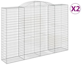 2 db íves horganyzott vas gabion kosár 300x50x200/220 cm