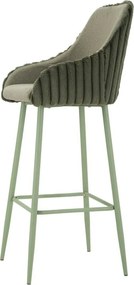 Zöld kárpitozott karfás bárszék szett 2 db-os (ülésmagasság 78 cm) Alaska – Mauro Ferretti