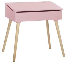Rózsaszín gyerek íróasztal tárolóval