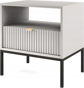 Komodee Éjjeliszekrény Nanaimo S54 Szürke Riflált Front 1 Fiók