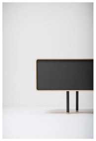 Fekete-natúr színű tölgyfa TV-állvány 200x48 cm Fina – Gazzda