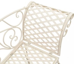 fehér antik fém kerti pad 128 cm